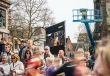 Digitaal led scherm bij een marathonevent
