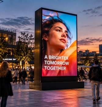 Digitale reclame in de stadsschemering